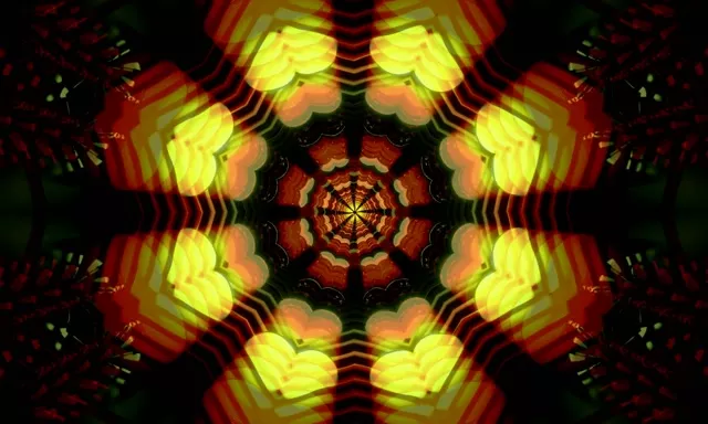 Neon Tunnel Pulsating Kaleidoscope Vortex 5:3 Wide 60fps Screensaver